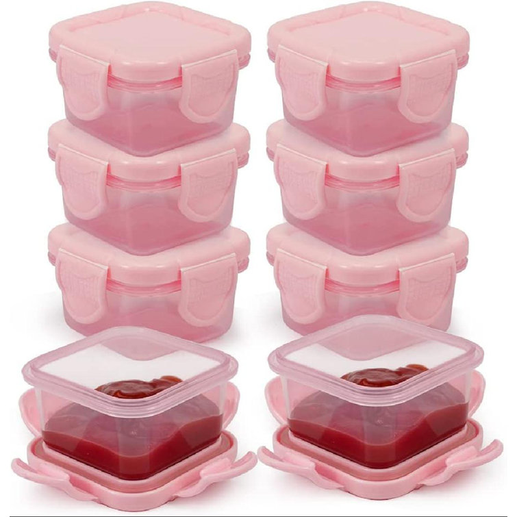 Prep & Savour Mini Salad Dressing Containers Reusable Plastic Sauce